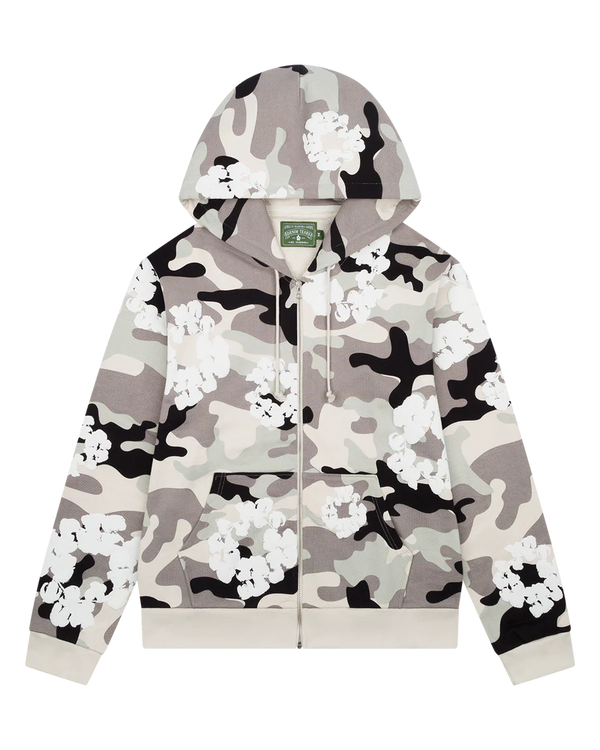 Denim Tears White Camo Cotton Wreath Zip Up