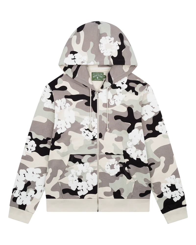 Denim Tears White Camo Cotton Wreath Zip Up