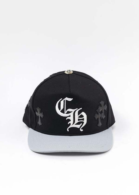 Chrome Hearts CH Black Leather Patch Black/Grey Trucker