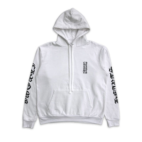 Chrome Hearts Vertical Logo White Hoodie