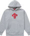 Supreme Cross Box Logo Heather Grey Hoodie