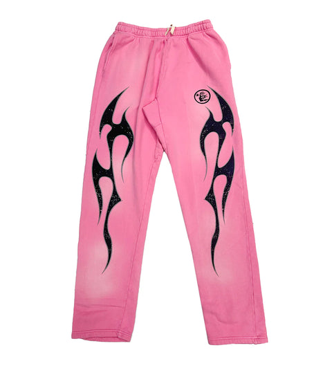 Hellstar Flame Pink/Black Flare Sweatpants