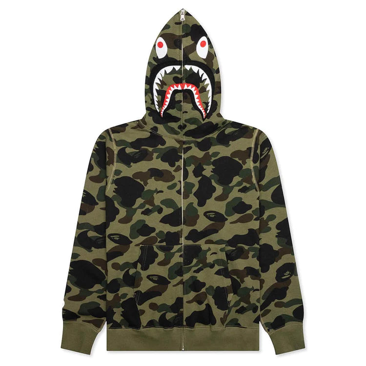 Bape Green 1st Camo Multi Shark Full Zip