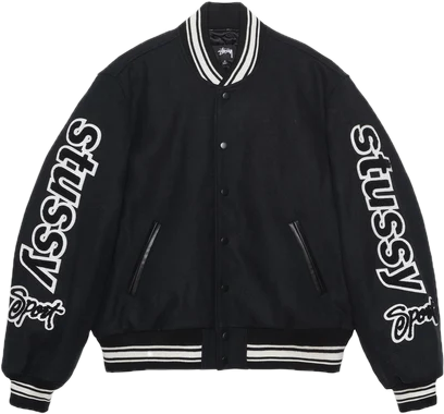 Stussy Competition Black Varsity Jacket