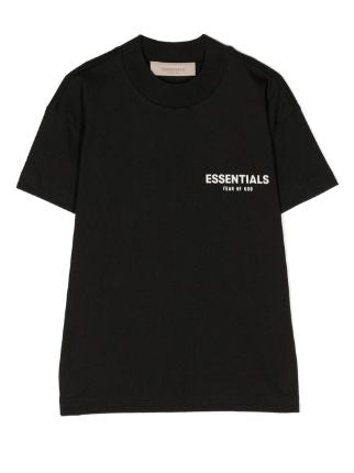 Essentials Kids Chest Logo Black Tee