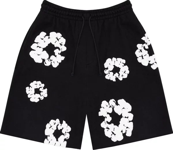 Denim Tears Cotton Wreath Black Shorts