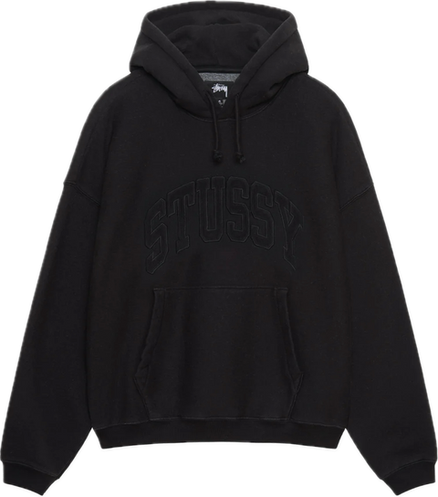 Stussy Embroidered Relaxed Black Hoodie