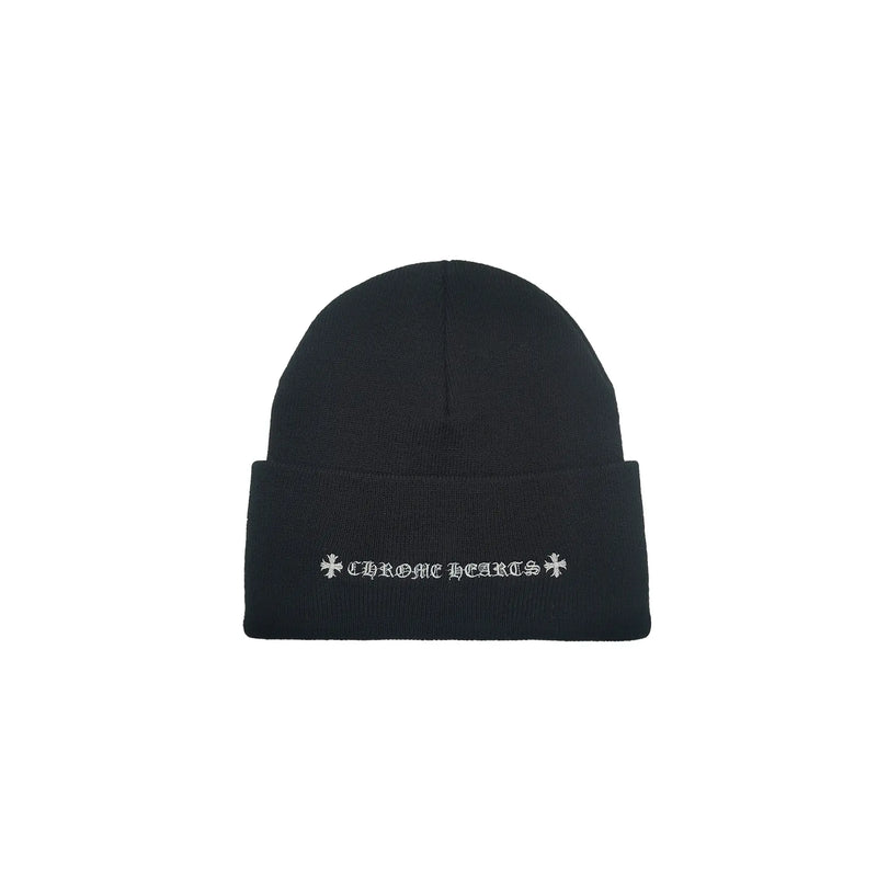 Chrome Hearts Embroidered CH Black Beanie