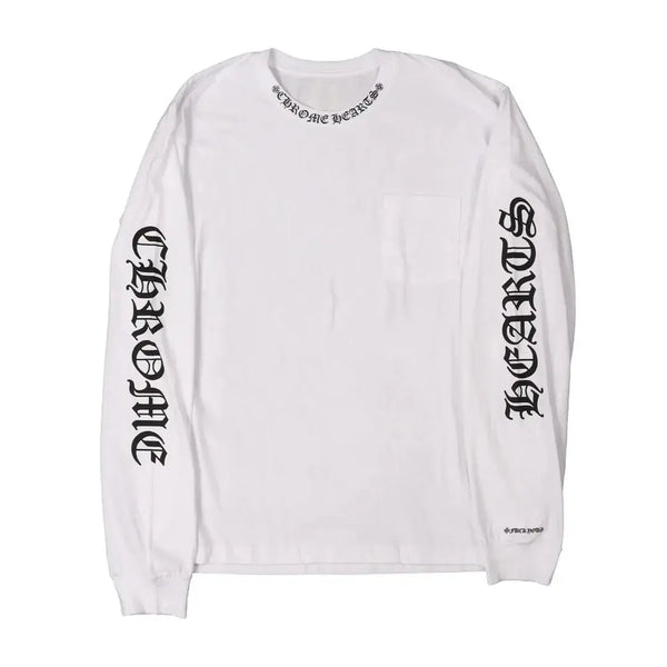 Chrome Hearts Neck Logo White L/S Tee