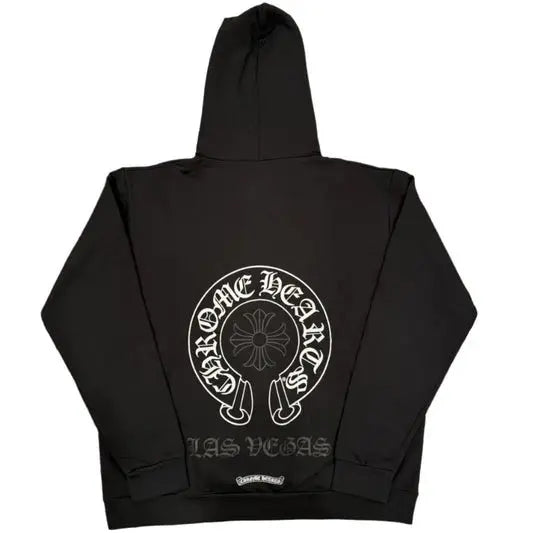 Chrome Hearts Vegas Silver Horseshoe Black Hoodie