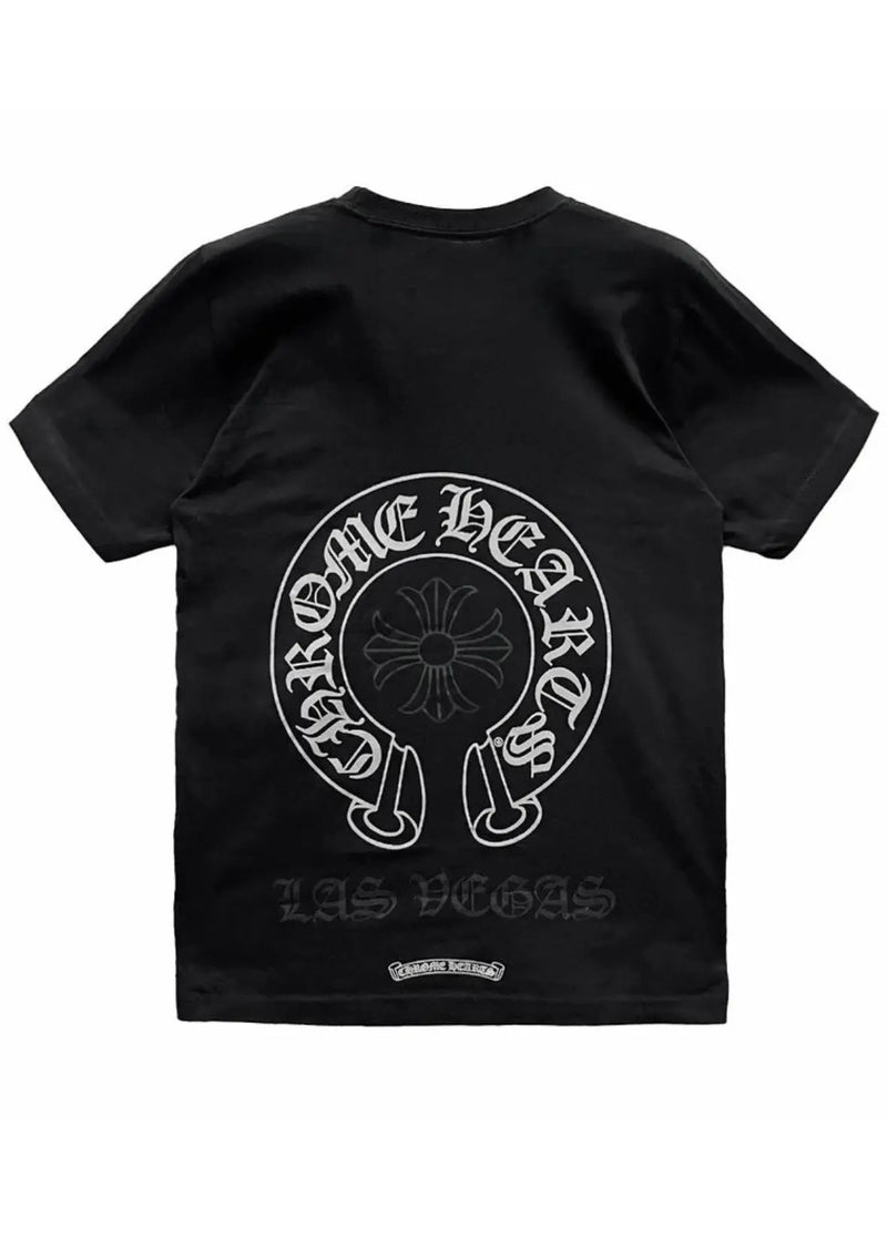 Chrome Hearts Vegas Silver Horseshoe Black Tee