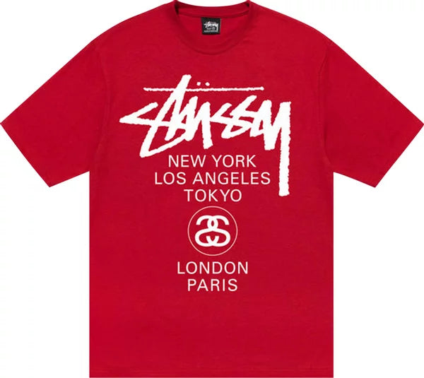 Stussy World Tour DSM Red Tee