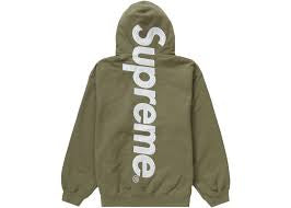Supreme Satin Applique Olive Green Hoodie
