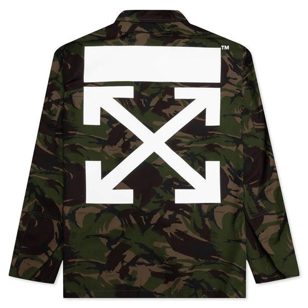 Off White Camou Patch Green Field Jacket