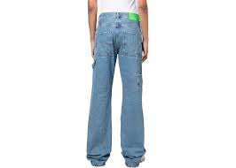 Off White Flare Carpenter Medium Blue Jeans