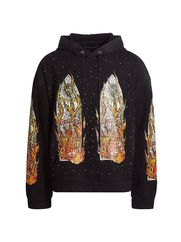 Who Decides War Flame Glass Coal Hoodie