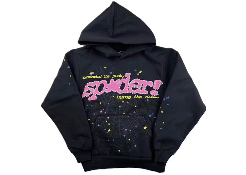 Sp5der P*nk V2 Black Hoodie