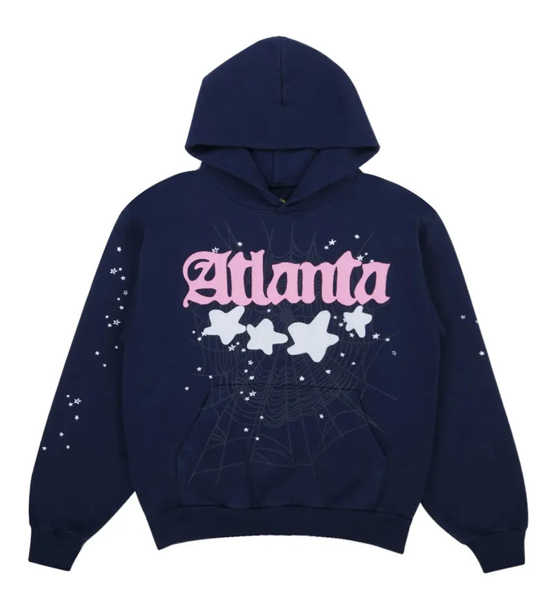 Sp5der Atlanta Navy Hoodie