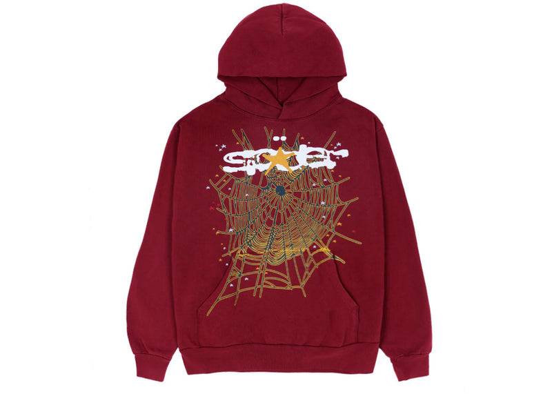 Sp5der Web Maroon Hoodie