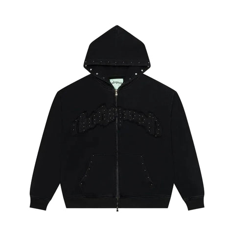 Godspeed Symmetric Studded Black Zip Up