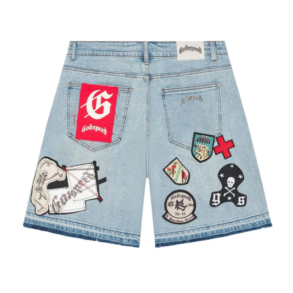 Godspeed Patchwork Denim V2 Blue Shorts
