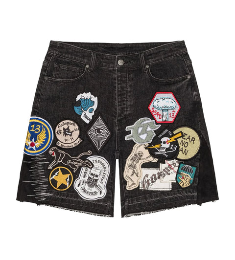 Godspeed Patchwork Denim V2 Black Shorts