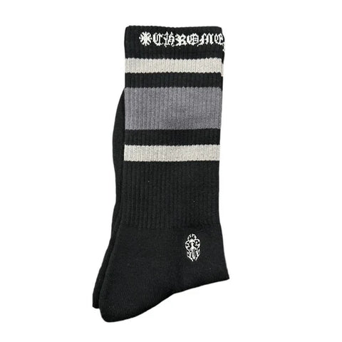 Chrome Hearts Stripe Black/Charcoal Socks