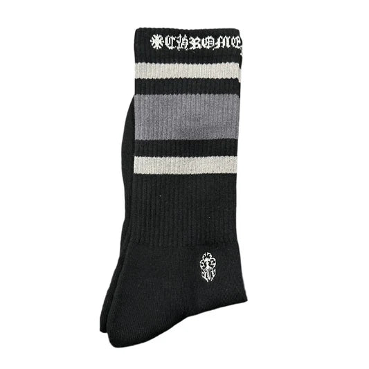 Chrome Hearts Stripe Black/Charcoal Socks