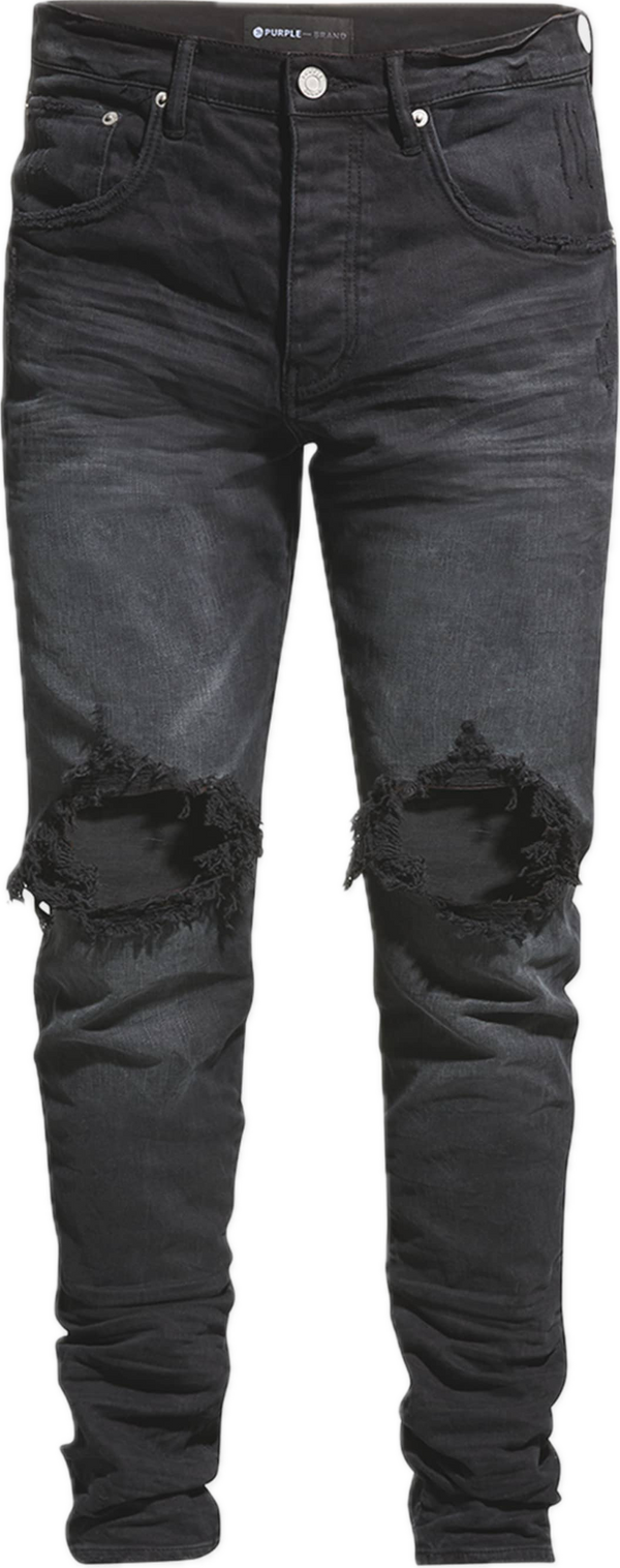 Purple P002 Black Wash Blowout Jeans