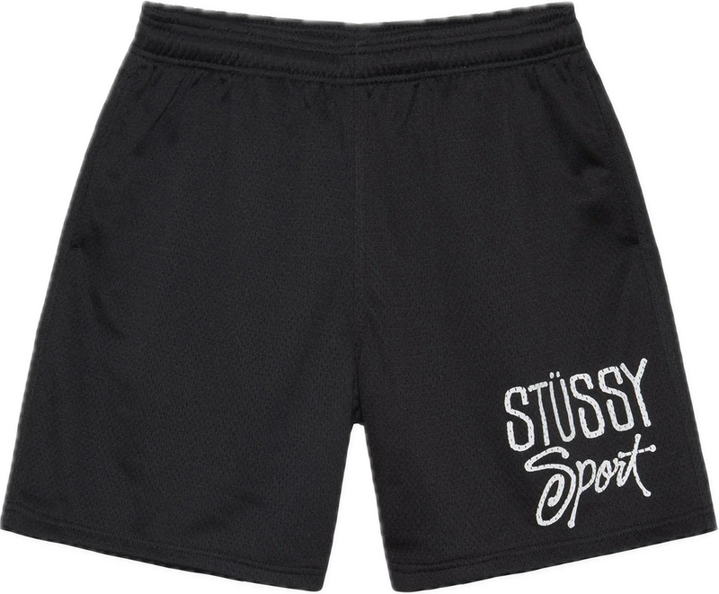 Stussy Sports Black Mesh Shorts