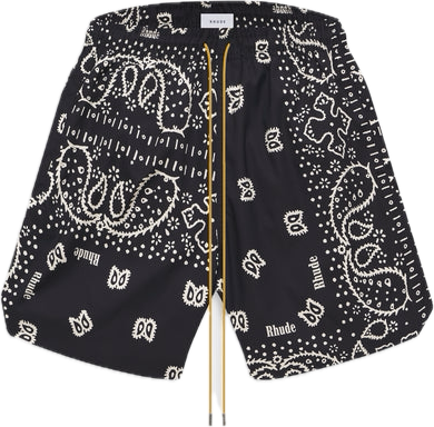 Rhude Paisley Black Shorts