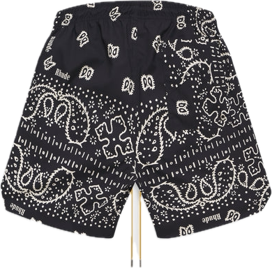 Rhude Paisley Black Shorts