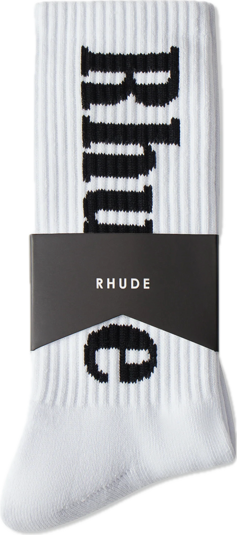 Rhude RH Vertical White Socks