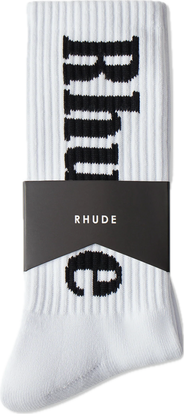 Rhude RH Vertical White Socks