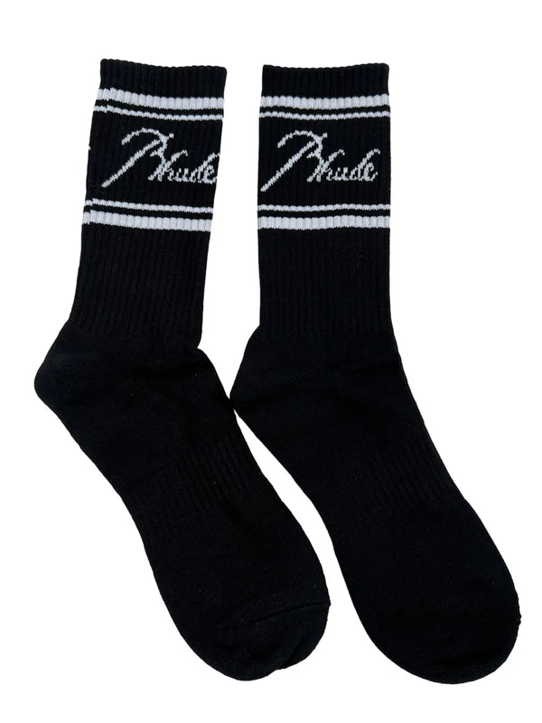 Rhude Script Logo Black Socks