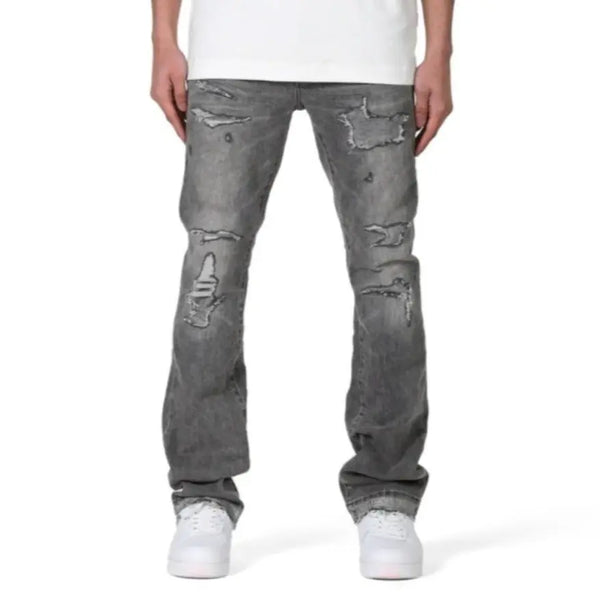 Purple P004 Vintage Holographic Repair Grey Jeans