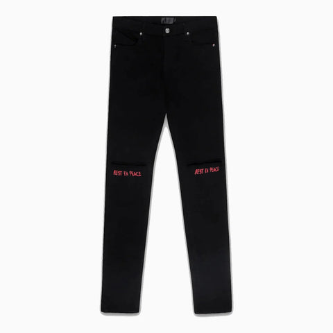 RTA Bryant Red Rest In Peace Black Jeans