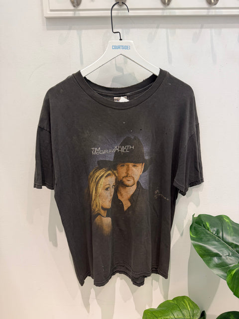 Tim McGraw & Faith Hill Tour Faded Black Tee L