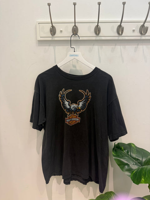 Harley Davidson Eagle Faded Black Tee L