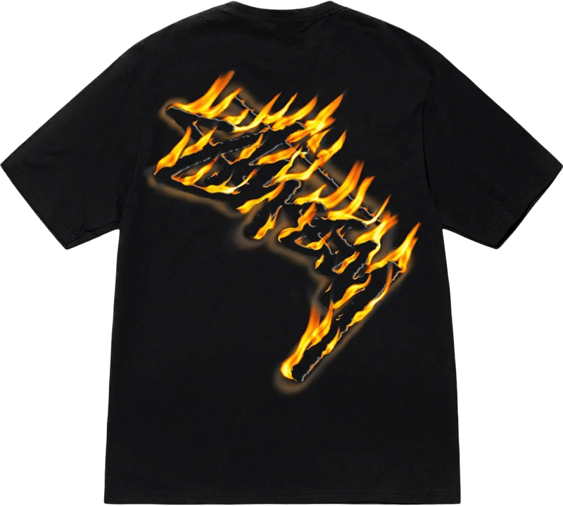 Stussy Burning Stock Black Tee