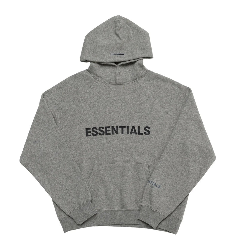 Essentials Front Logo Dark Oatmeal Hoodie