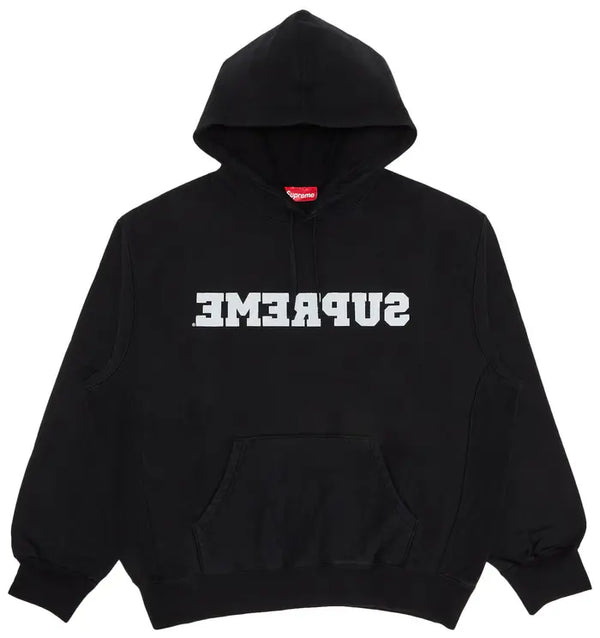 Supreme Reverse Logo Black Hoodie