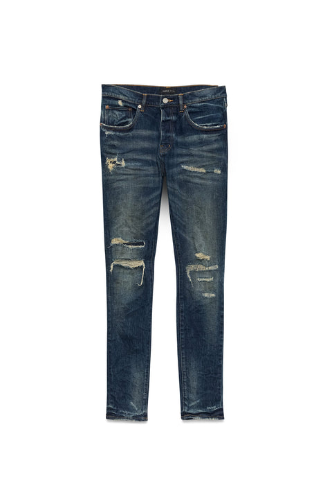 Purple P001 Three Year Light Indigo Destroy Repair Jeans
