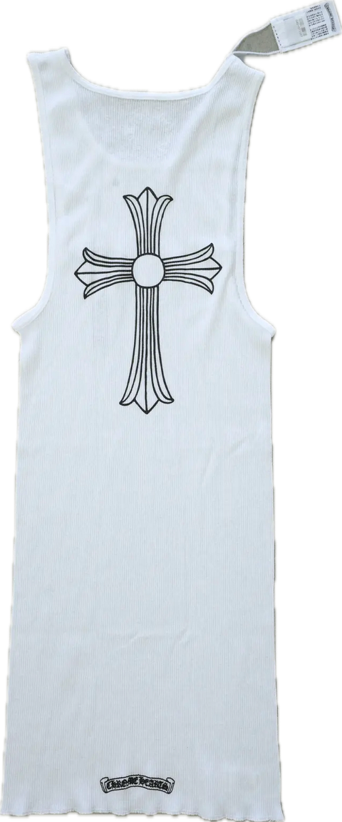 Chrome Hearts T Bar Cross White Tank