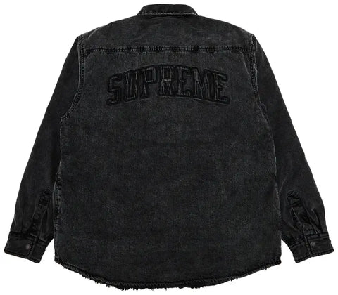 Supreme Sherling Lined Denim Black Work Shirt