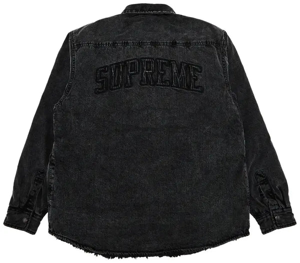 Supreme Sherling Lined Denim Black Work Shirt