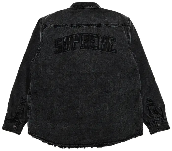 Supreme Sherling Lined Denim Black Work Shirt