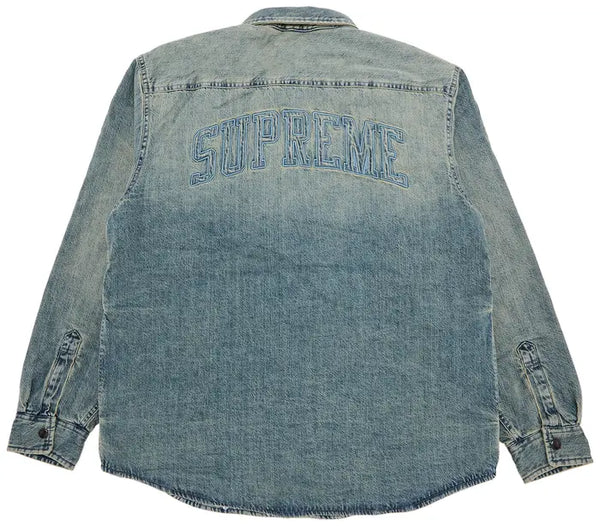 Supreme Sherling Lined Denim Indigo Work Shirt