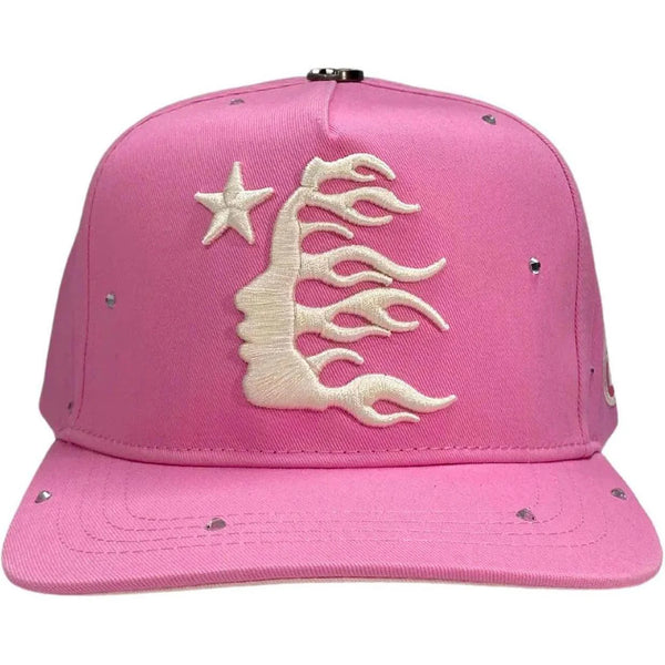 Hellstar Pink OG Logo Rhinestone Snapback Hat
