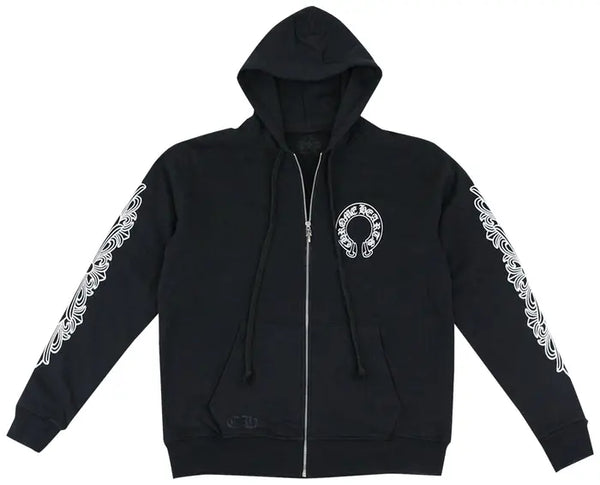 Chrome Hearts Horseshoe Floral Black Zip Up